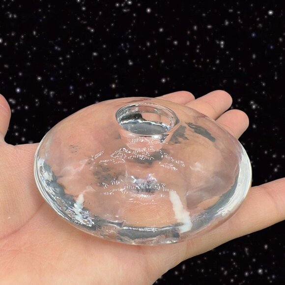 Clear Dome Glass Dimpled Round Candle Holders Made In Finland Glass Votive - Picture 6 of 15